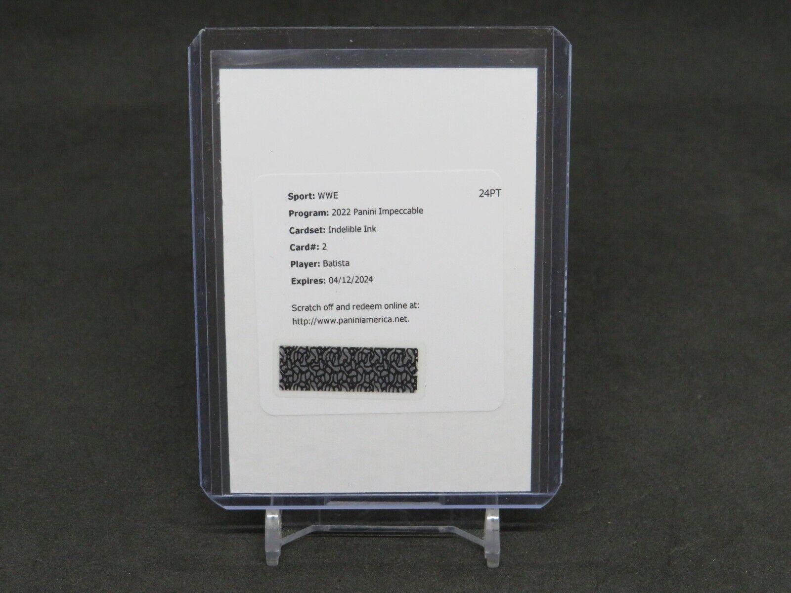 Batista #IN-BAT Wrestling Cards 2022 Panini Impeccable WWE Indelible Ink Autographs