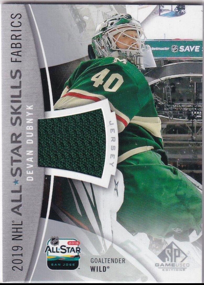 Devan Dubnyk #AS-DU Hockey Cards 2019 SP Game Used NHL All Star Skills Fabric