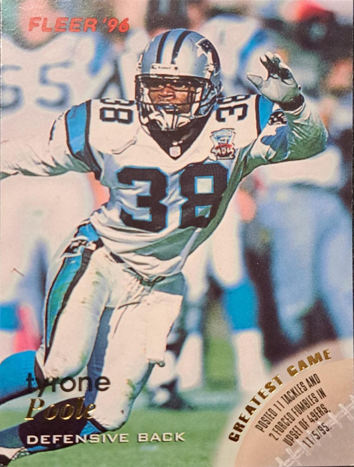 Tyrone Poole #22 Football Cards 1996 Fleer