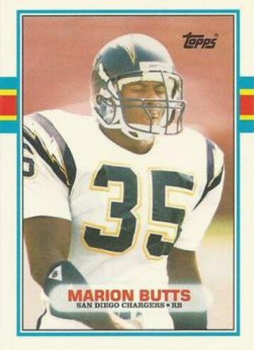 Marion Butts #23T Football Cards 1989 Topps Traded