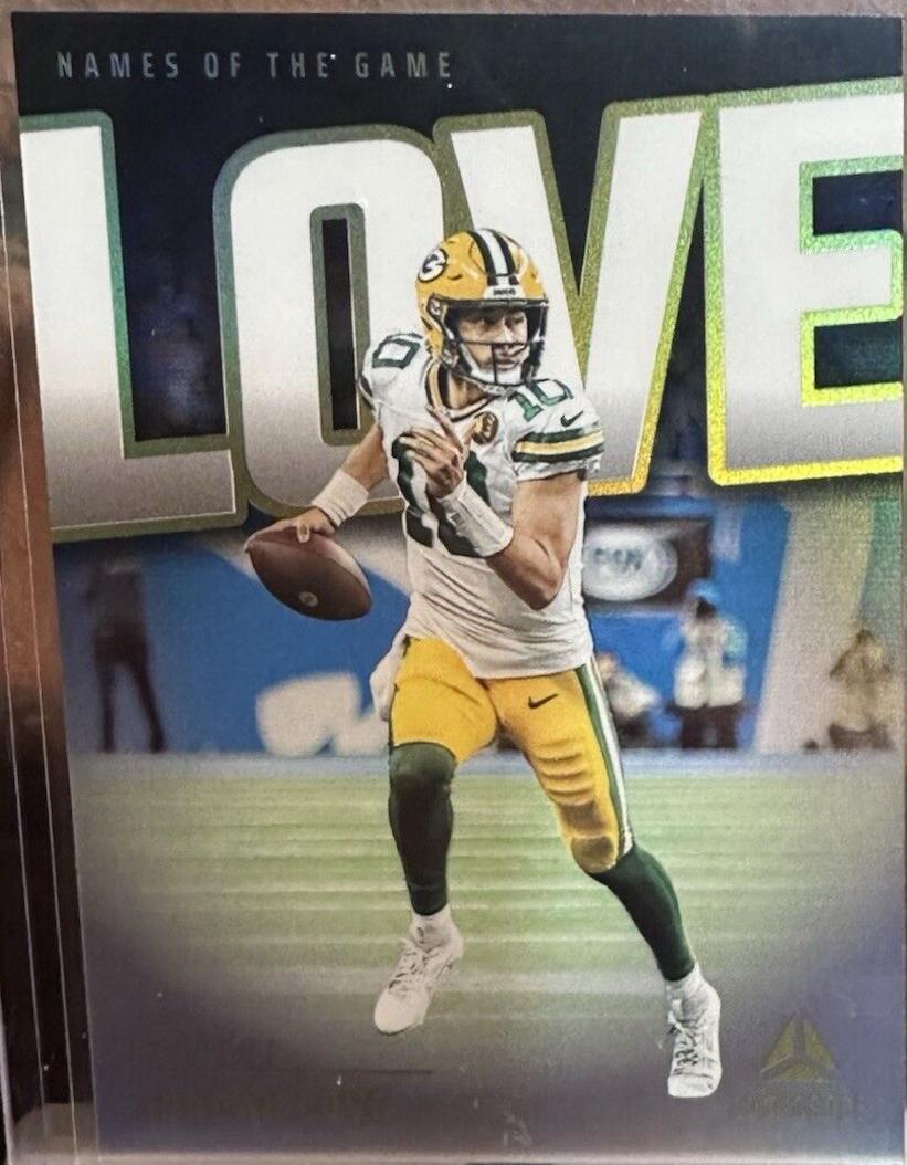 Jordan Love #NG-JLE Football Cards 2024 Panini Luminance Names of the Game