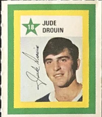 Jude Drouin #18 Hockey Cards 1970 Colgate Stamps