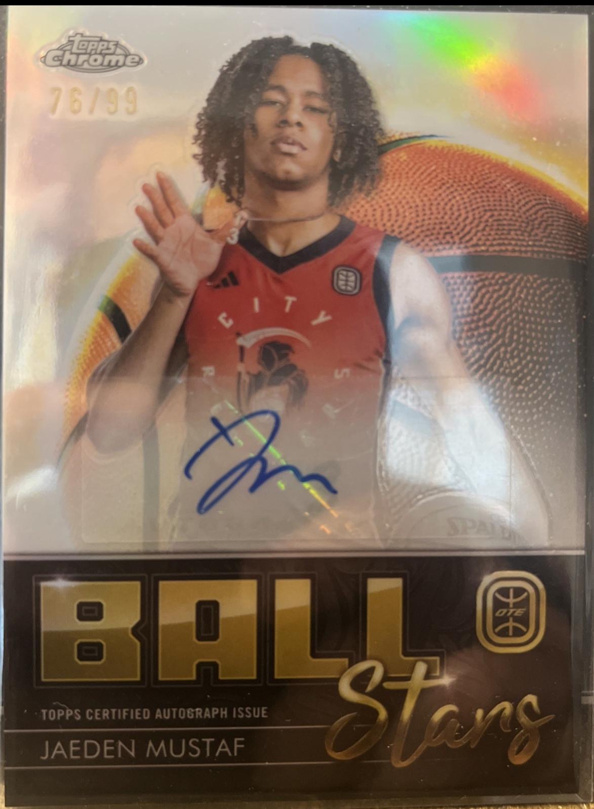 Jaeden Mustaf #BSA-JM 2023 Topps Chrome Overtime Elite Ball Stars Autograph Basketball