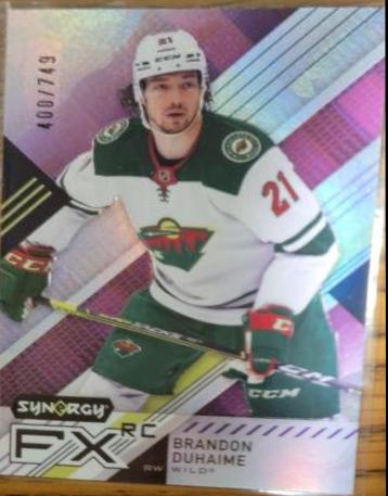 Brandon Duhaime #FXR-BD Hockey Cards 2021 Upper Deck Synergy FX Rookies