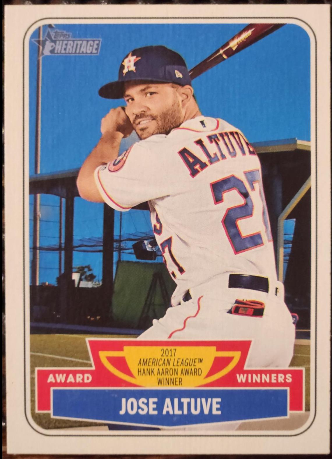 Jose Altuve #AW-9 Baseball Cards 2018 Topps Heritage Award Winners