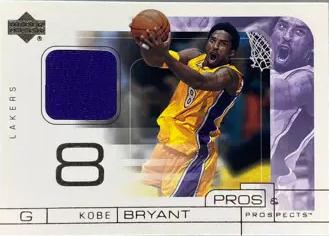 Kobe Bryant #KB Basketball Cards 2001 Upper Deck Pros & Prospects Game Jersey