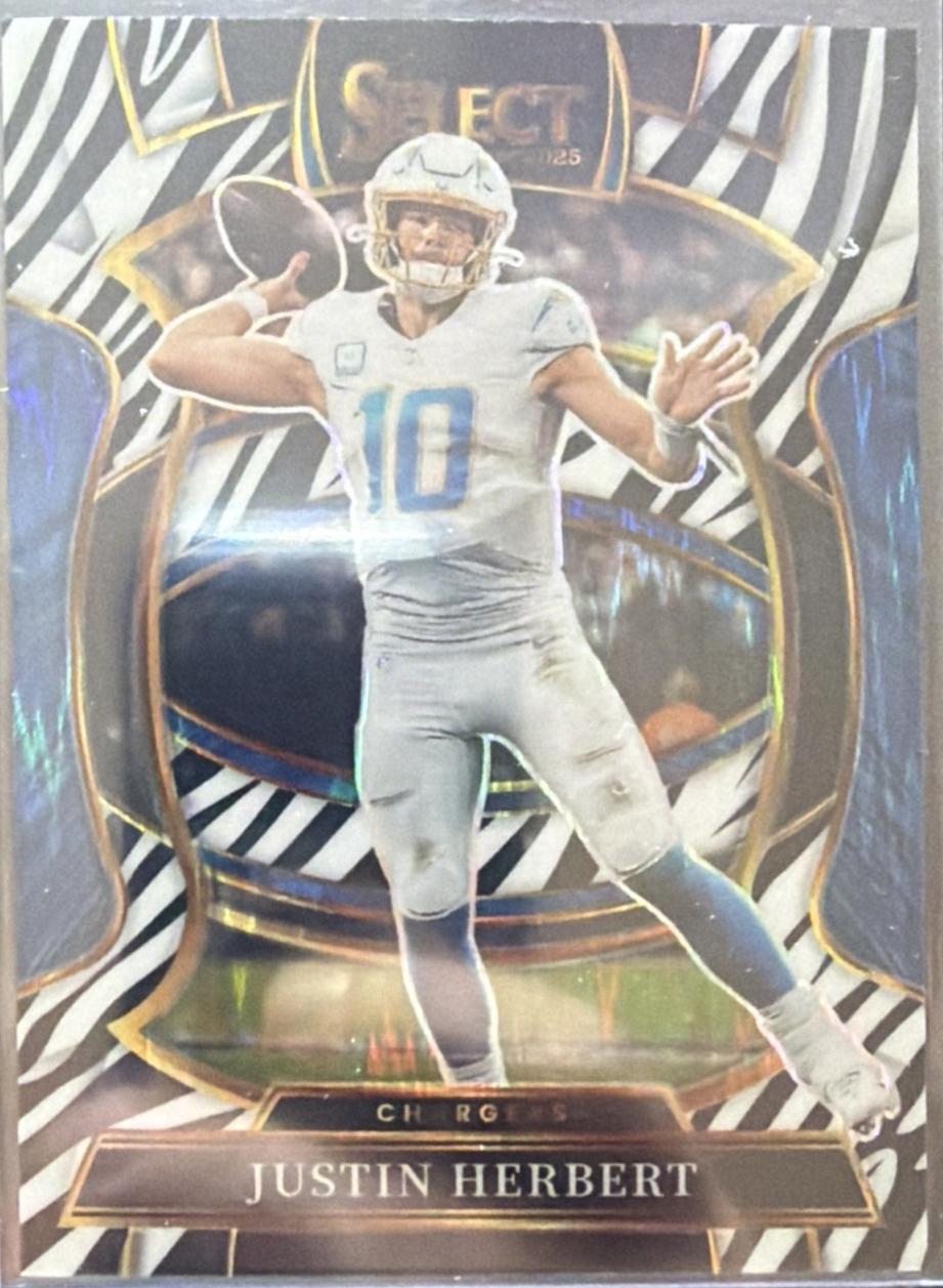 Justin Herbert [Zebra Prizm] #1 Prices | 2025 Panini Select