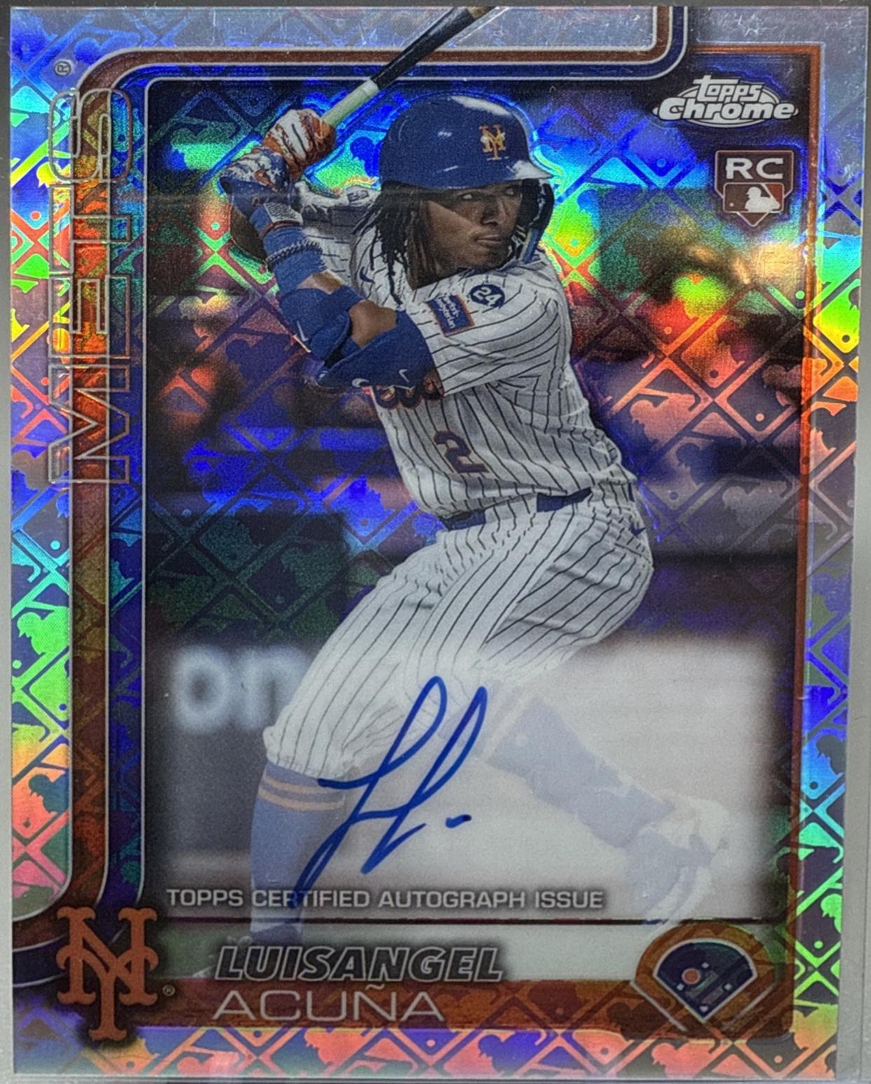 Luisangel Acuna #RA-LA 2025 Topps Chrome Logofractor Rookie Autograph Baseball