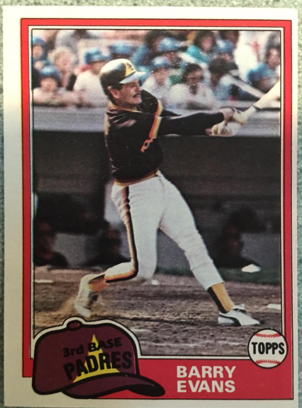 Barry Evans #72 Baseball Cards 1981 Topps