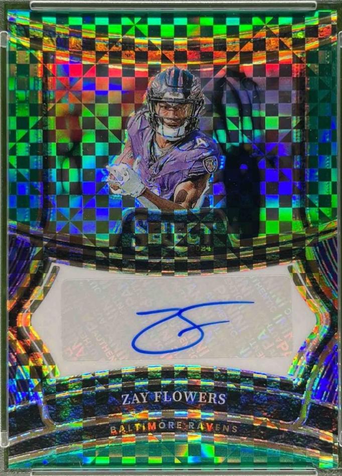 Zay Flowers #SP-ZFS 2024 Panini Select Signatures Prizm Football
