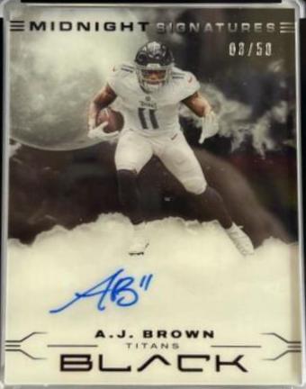 A. J. Brown #MS-AJB Football Cards 2022 Panini Black Midnight Signatures