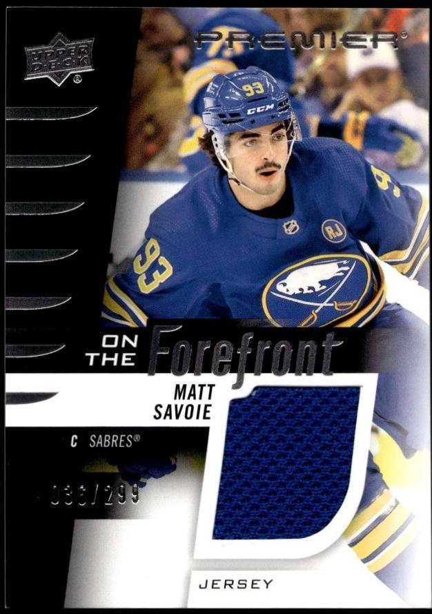 Matt Savoie #OFR-MS Hockey Cards 2023 Upper Deck Premier On the Forefront Jersey Rookie