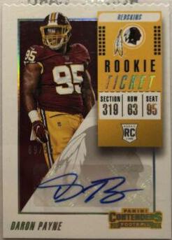 Daron Payne #249 2018 Panini Contenders Football Rookie Ticket