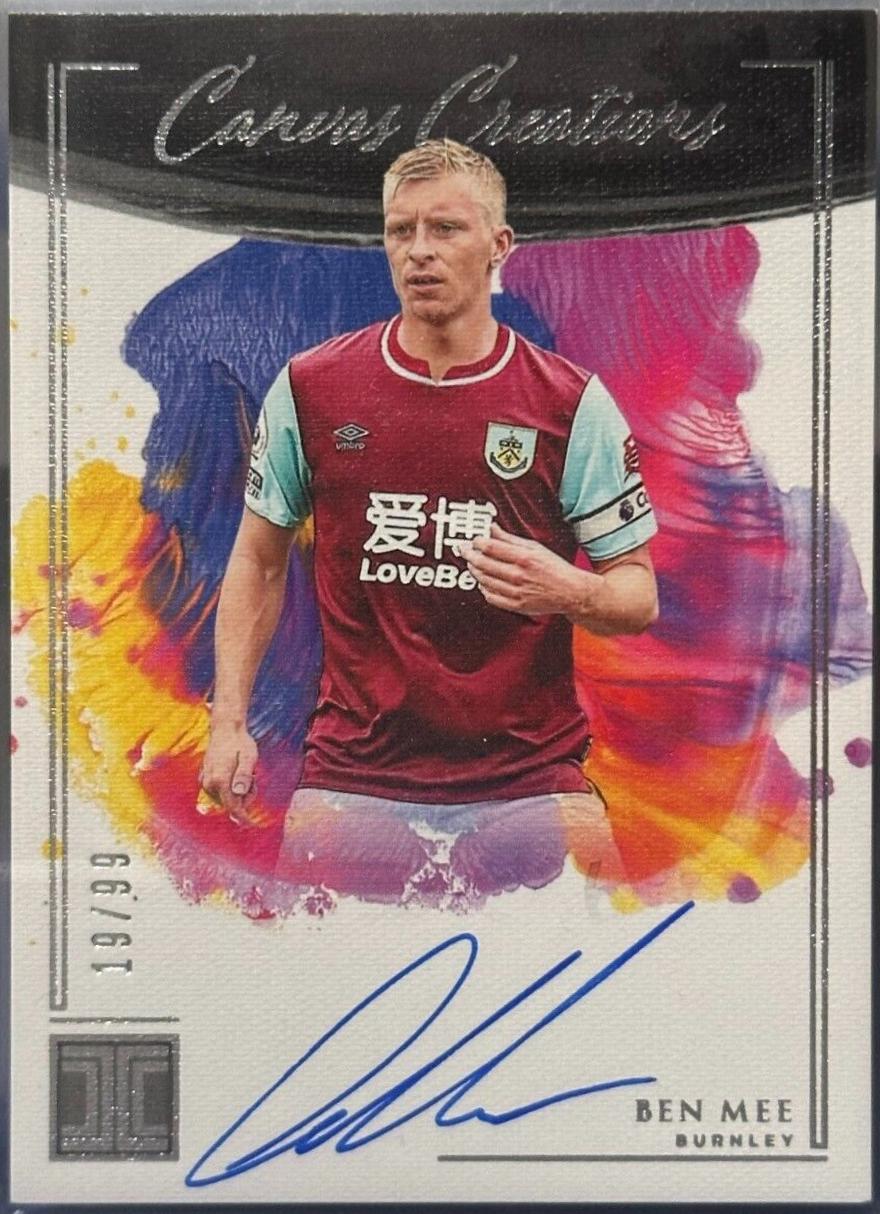 Ben Mee #CC-MEE Soccer Cards 2020 Panini Impeccable Premier League Canvas Creations Autographs