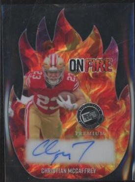 Christian McCaffrey #OF-CM1 Football Cards 2024 Press Pass Premium On Fire Autograph