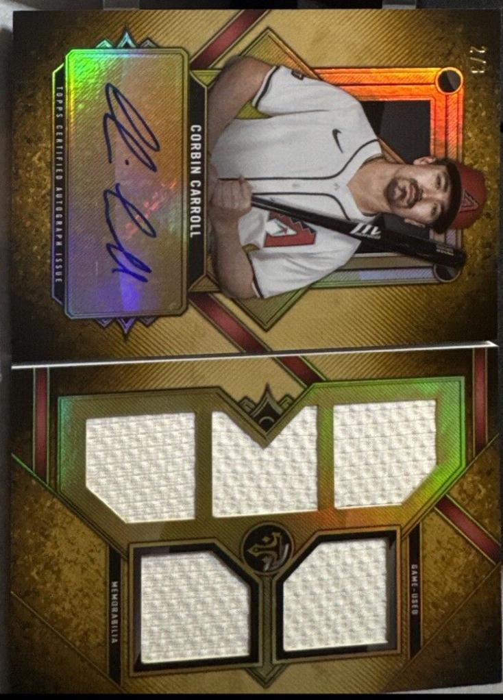 Corbin Carroll #DAR-CC Baseball Cards 2024 Topps Triple Threads Autograph Deca Relic Book