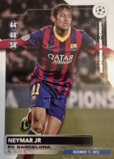 Neymar Jr #HH-15 Soccer Cards 2023 Topps UEFA Club Historic Hat Trick