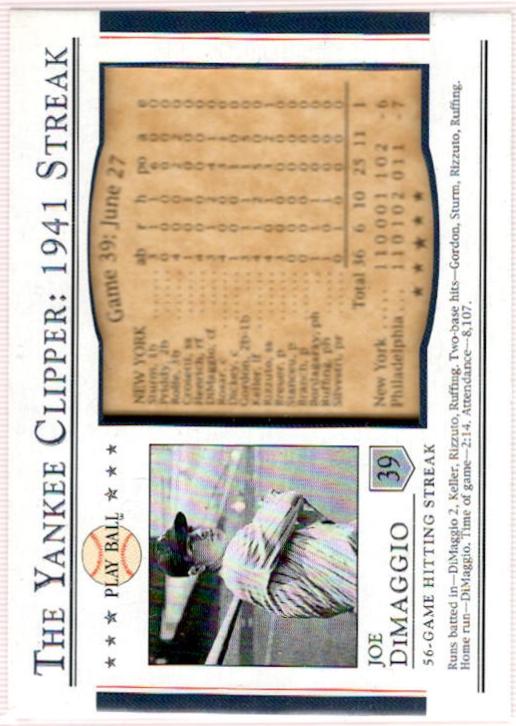 Joe DiMaggio #S39 Baseball Cards 2003 Upper Deck Play Ball Yankee Clipper