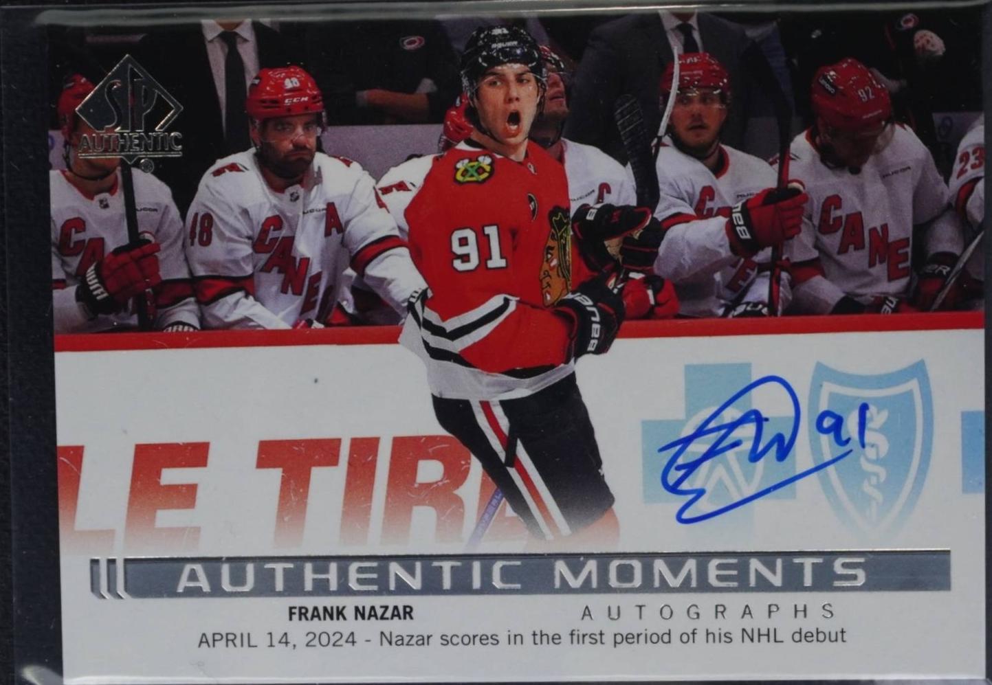 Frank Nazar #AM-FN 2024 Sp Authentic Moments Autograph Hockey