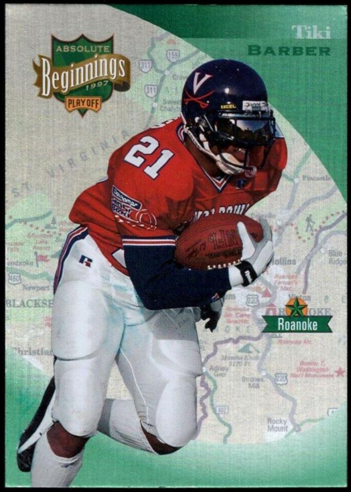 Tiki Barber #6 Football Cards 1997 Playoff Absolute