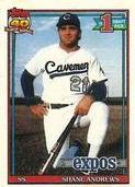 Shane Andrews #13 Baseball Cards 1991 Topps Cracker Jack Series 2