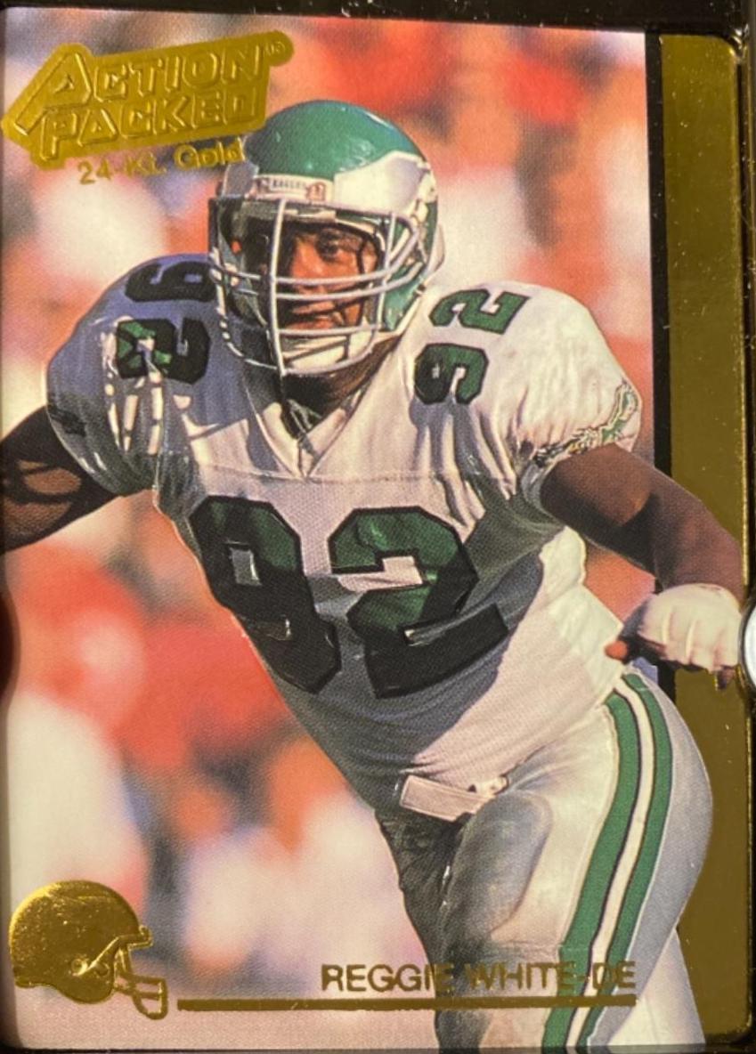 Reggie White Football Cards 1992 Action Packed 24K Gold