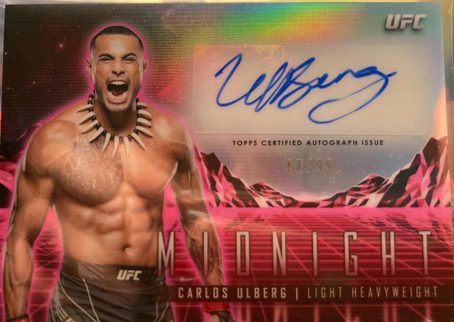 Carlos Ulberg #HS-CUG Ufc Cards 2024 Topps Midnight UFC Horizon Signature