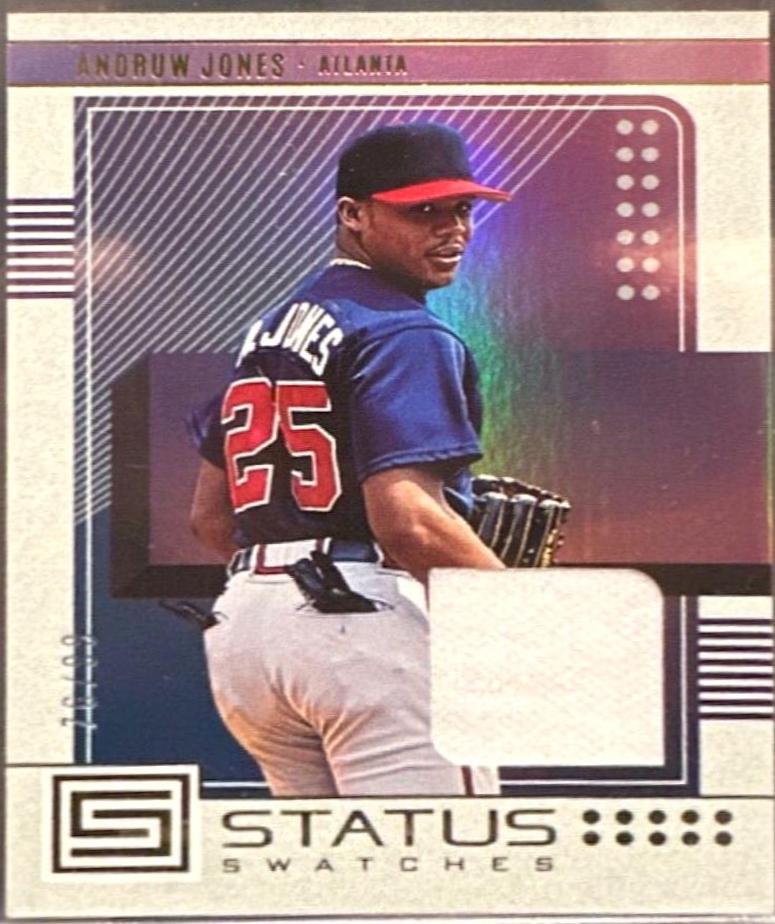 Andruw Jones #SS-AJ Baseball Cards 2023 Panini Chronicles Status Swatches