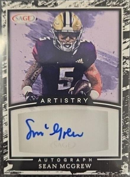 Sean Mcgrew #A-SM Football Cards 2022 Sage Hit Artistry Autographs
