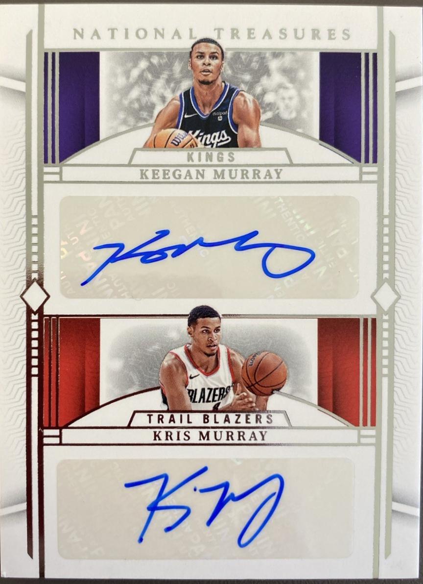Keegan Murray / Kris Murray #5 Basketball Cards 2023 Panini National Treasures Autographs Dual