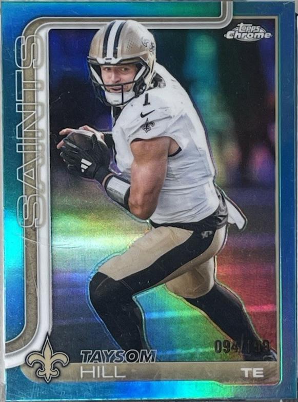 2025 Topps Chrome Taysom Hill [Aqua Refractor] #222 card
