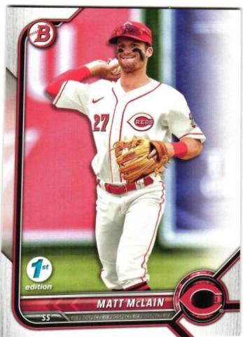 Matt McLain #BD-100 Baseball Cards 2022 Bowman Draft 1st Edition