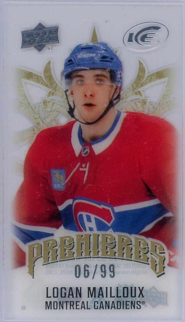 Logan Mailloux #MP-LM 2024-25 Upper Deck Ice Hockey Ice Premieres Minis