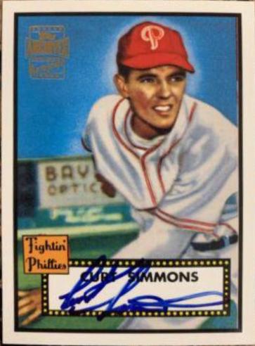 Curt Simmons #28 Baseball Cards 2001 Topps Archives Autographs