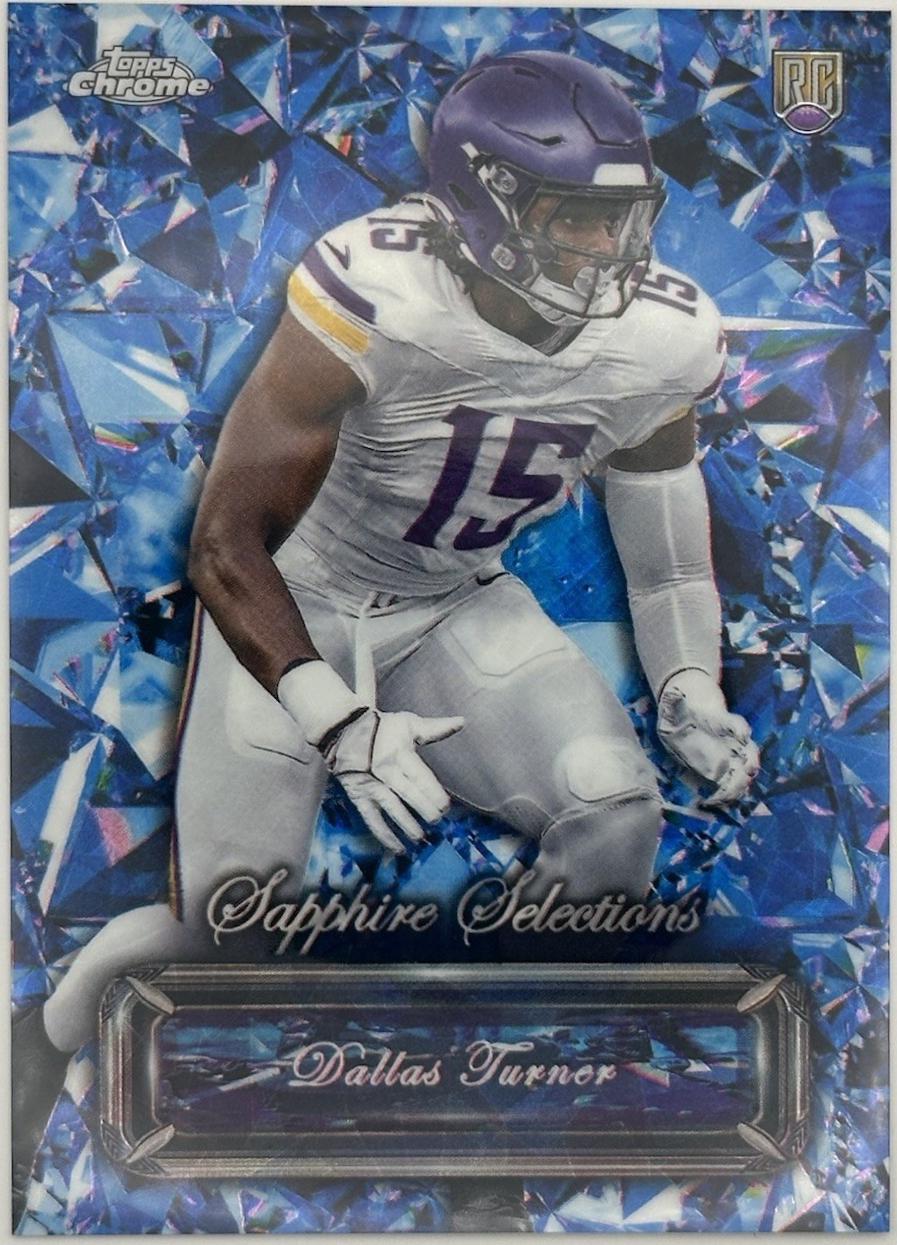 Dallas Turner #SS-8 Football Cards 2024 Topps Chrome Sapphire Selections