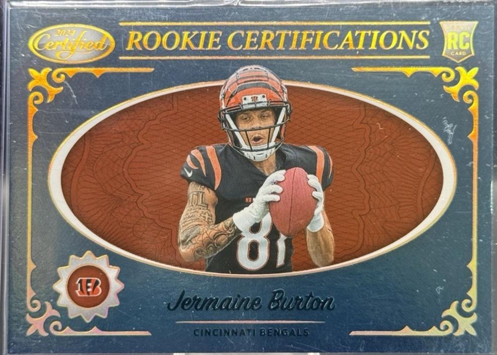 Jermaine Burton #7 Football Cards 2024 Panini Certified Rookie Certifications
