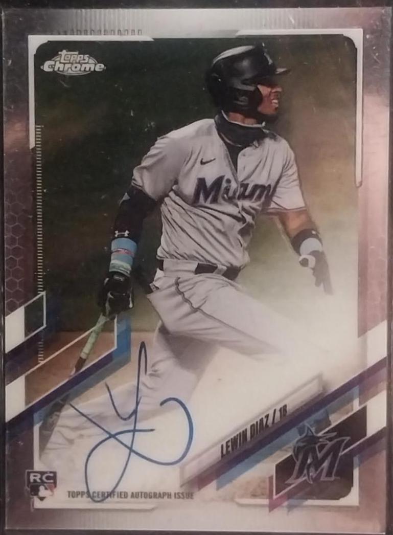 Lewin Diaz #RA-LD Baseball Cards 2021 Topps Chrome Rookie Autographs