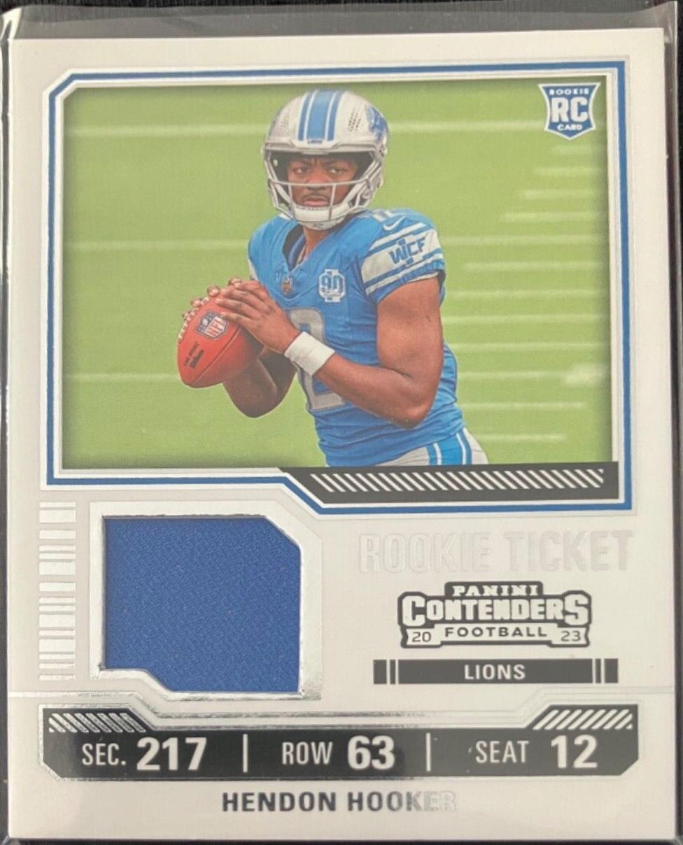 Hendon Hooker #TS11 Football Cards 2023 Panini Contenders Rookie Ticket Swatch