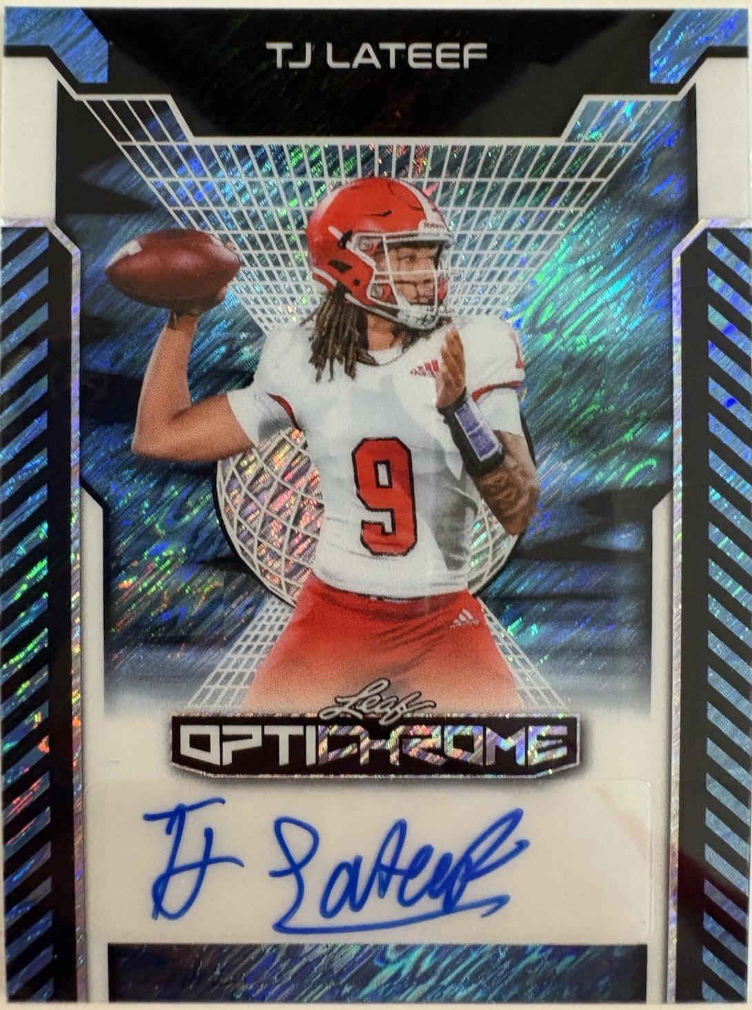 TJ Lateef #BA-TJL 2025 Leaf Optichrome Autograph Football