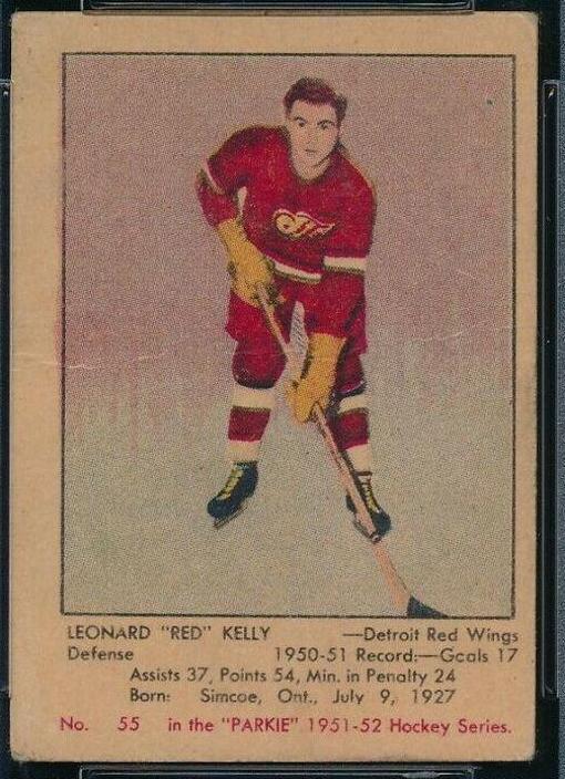 Red Kelly #55 Hockey Cards 1951 Parkhurst