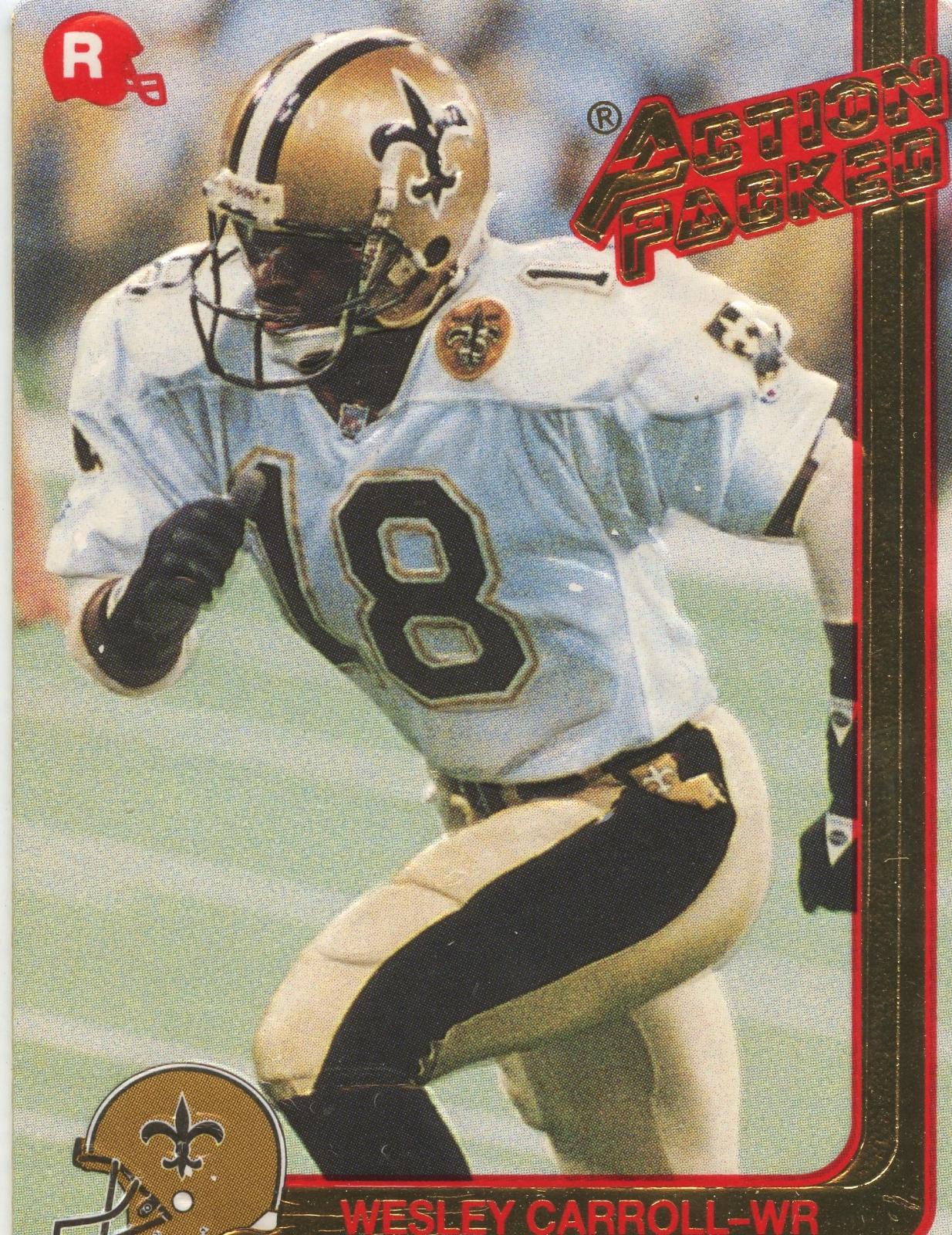 Wesley Carroll #22 Football Cards 1991 Action Packed Rookie Update