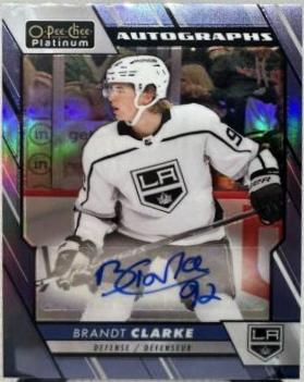 Brandt Clarke #BA-BC Hockey Cards 2023 O-Pee-Chee Platinum Blue Rainbow Autographs