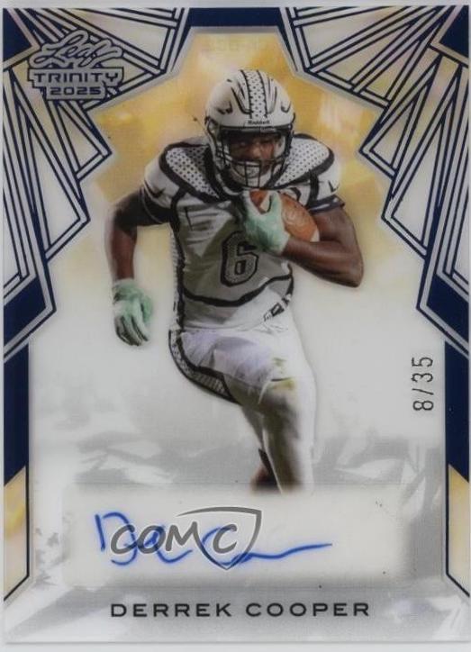 Derrek Cooper #CA-DC2 2025 Leaf Trinity Clear Autograph Football