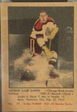 George C. Martin #39 Hockey Cards 1951 Parkhurst