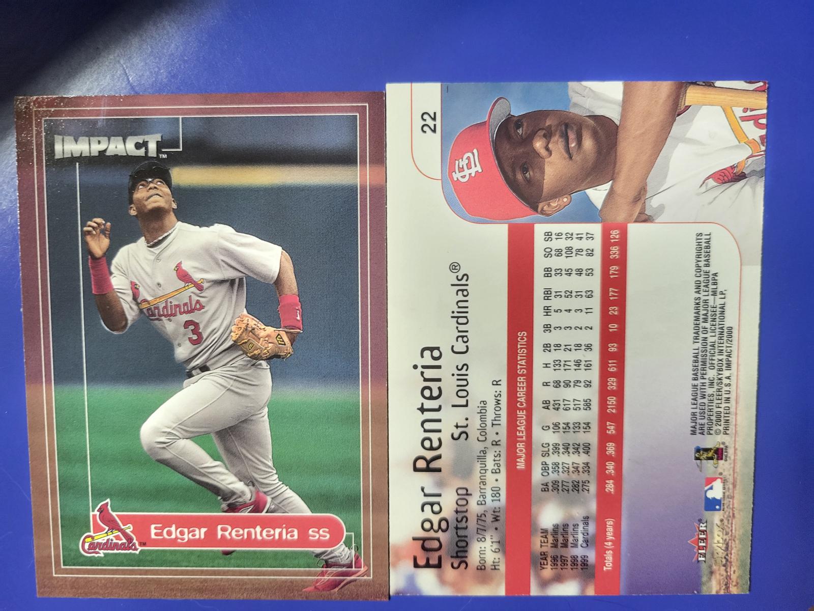 Edgar Renteria #22 Baseball Cards 2000 Fleer Impact