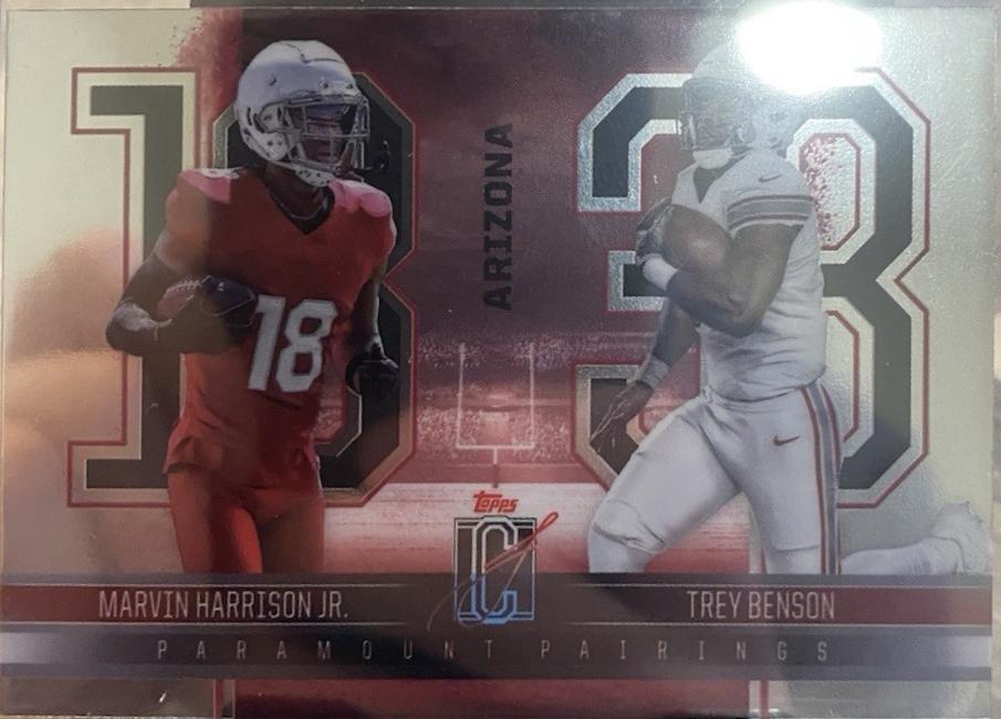 Trey Benson / Marvin Harrison Jr. #PP-18 Football Cards 2024 Topps Signature Class Paramount Pairings