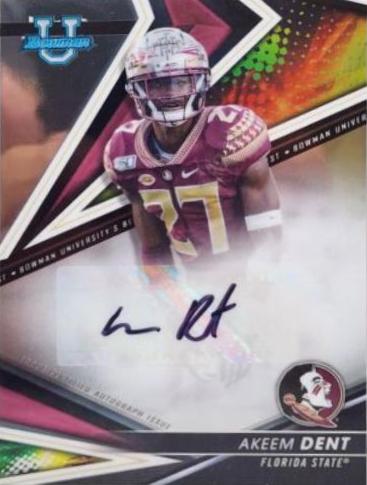 Akeem Dent #BA-AD Football Cards 2022 Bowman's Best University Autographs