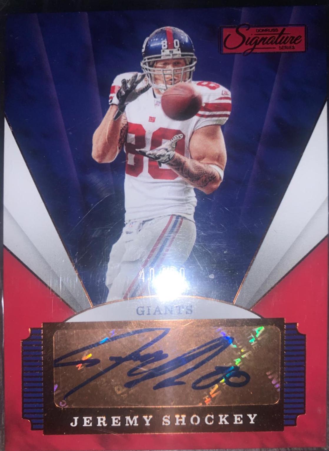 Jeremy Shockey #SS-JSH Football Cards 2020 Panini Chronicles Signature Series