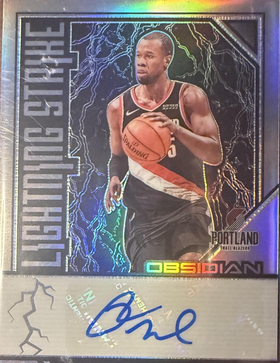 Rodney Hood #LS-RHD Basketball Cards 2019 Panini Obsidian Lightning Strike Signatures