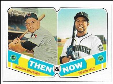 Harmon Killebrew, Nelson Cruz #TN-7 Baseball Cards 2018 Topps Heritage Then and Now